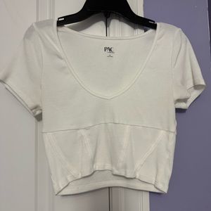PACSUN🤍White Corset Crop Top